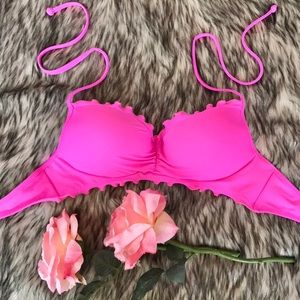 Pink Frilly Bikini Top Fits sz M